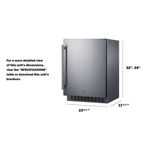 Summit Freezers Summit 24&quot; Wide Built-In All-Refrigerator, ADA Compliant ASDS2413CSS