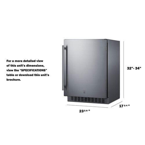 Summit Freezers Summit 24" Wide Built-In All-Refrigerator, ADA Compliant ASDS2413CSS