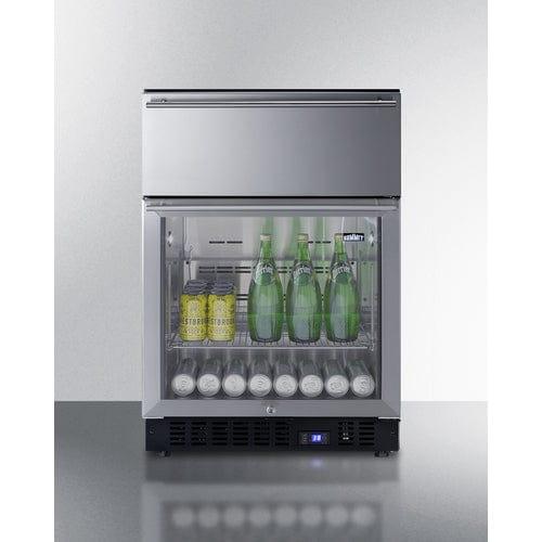 Summit All-Refrigerator Summit 24&quot; Wide Built-In Commercial Beverage Refrigerator With Top Drawer SCR615TD