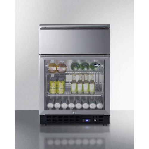 Summit All-Refrigerator Summit 24" Wide Built-In Commercial Beverage Refrigerator With Top Drawer SCR615TD
