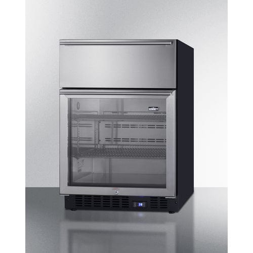 Summit All-Refrigerator Summit 24" Wide Built-In Commercial Beverage Refrigerator With Top Drawer SCR615TD