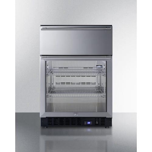 Summit All-Refrigerator Summit 24&quot; Wide Built-In Commercial Beverage Refrigerator With Top Drawer SCR615TD