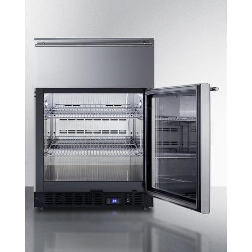 Summit All-Refrigerator Summit 24" Wide Built-In Commercial Beverage Refrigerator With Top Drawer SCR615TDCSS