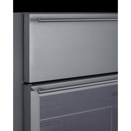 Summit All-Refrigerator Summit 24&quot; Wide Built-In Commercial Beverage Refrigerator With Top Drawer SCR615TDCSS