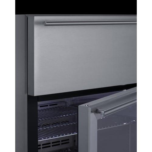 Summit All-Refrigerator Summit 24&quot; Wide Built-In Commercial Beverage Refrigerator With Top Drawer SCR615TDCSS