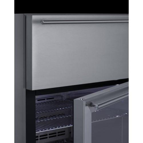 Summit All-Refrigerator Summit 24" Wide Built-In Commercial Beverage Refrigerator With Top Drawer SCR615TDCSS