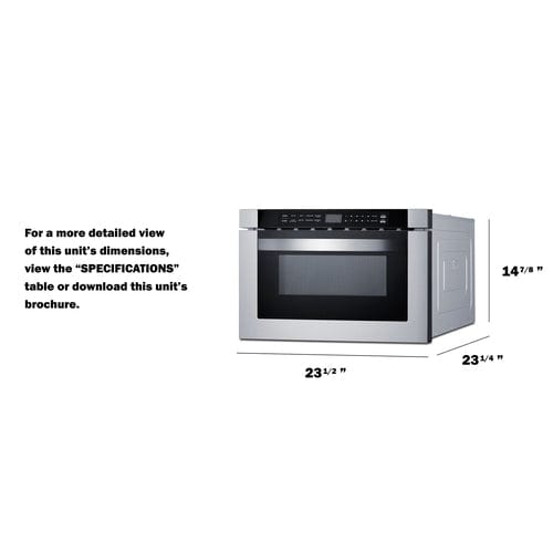 Summit Microwave Summit 24&quot; Wide Built-In Drawer Microwave MDR245SS