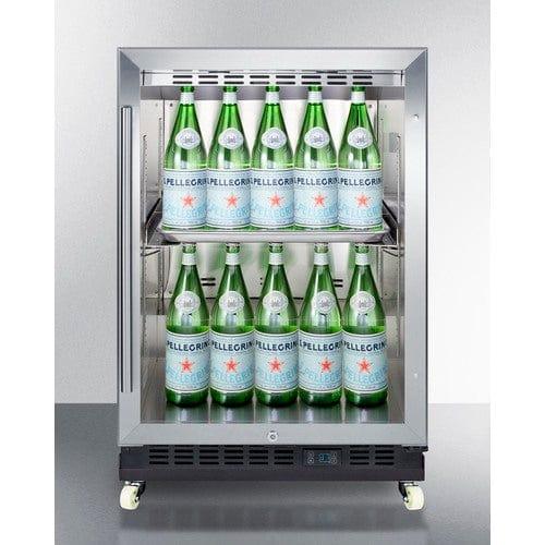 Summit Beverage Center Summit 24" Wide Built-In Mini Reach-In Beverage Center with Dolly SCR610BLRI
