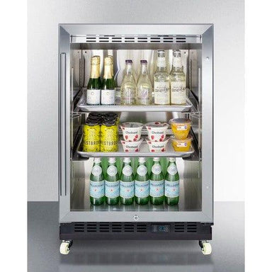 Summit Beverage Center Summit 24" Wide Built-In Mini Reach-In Beverage Center with Dolly SCR610BLRI