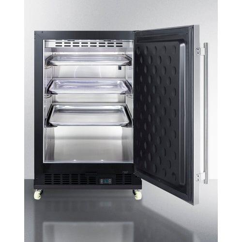 Summit Beverage Center Summit 24" Wide Built-In Mini Reach-In Beverage Center with Dolly SCR610BLSDRI