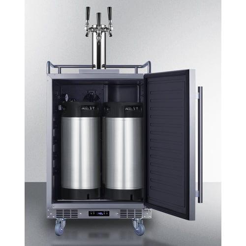 Summit Outdoor Kegerator Summit 24&quot; Wide Built-In Outdoor Beer Kegerator SBC683OSTRIPLE