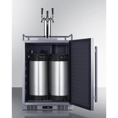 Summit Outdoor Kegerator Summit 24" Wide Built-In Outdoor Beer Kegerator SBC683OSTRIPLE