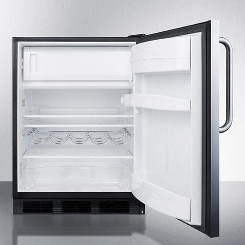 Summit Refrigerators Summit 24&quot; Wide Built-In Refrigerator-Freezer, ADA Compliant CT663BKCSSADA