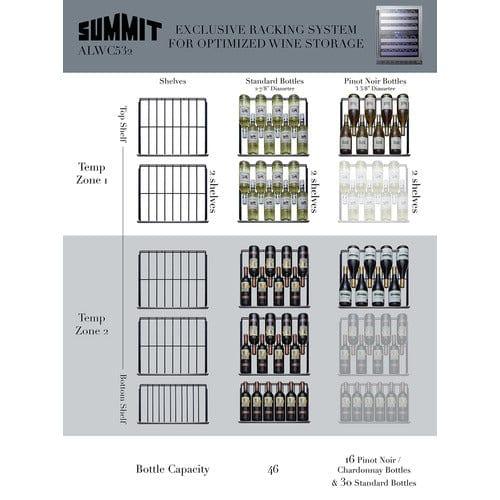 Summit Wine Cellar Summit 24" Wide Built-In Wine Cellar, ADA Compliant ALWC532