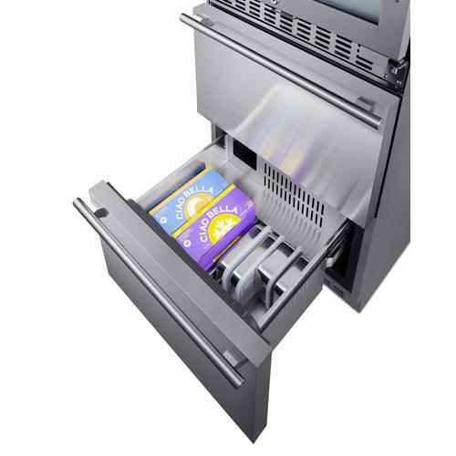Summit Wine Cellar Summit 24" Wide Combination Dual-Zone Wine Cellar and 2-Drawer All-Freezer SWCDAF24