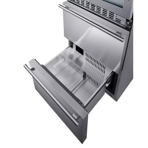 Summit Wine Cellar Summit 24" Wide Combination Dual-Zone Wine Cellar and 2-Drawer All-Refrigerator SWCDAR24