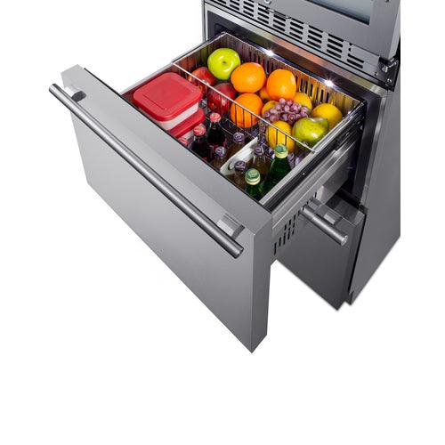 Summit Wine Cellar Summit 24" Wide Combination Dual-Zone Wine Cellar and 2-Drawer All-Refrigerator SWCDAR24