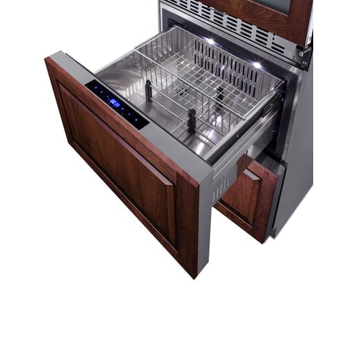 Summit Wine Cellar Summit 24&quot; Wide Combination Dual-Zone Wine Cellar and 2-Drawer Refrigerator-Freezer (Panels Not Included)  SWCDRF24PNR