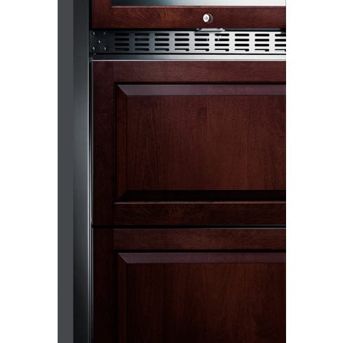 Summit Wine Cellar Summit 24&quot; Wide Combination Dual-Zone Wine Cellar and 2-Drawer Refrigerator-Freezer (Panels Not Included)  SWCDRF24PNR