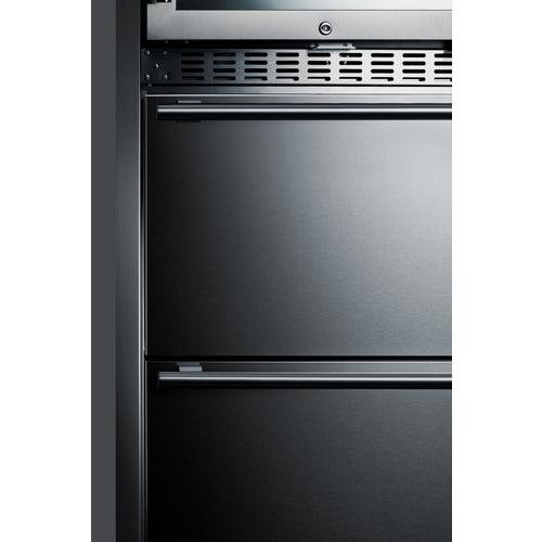 Summit Wine Cellar Summit  24" Wide Combination Dual-Zone Wine Cellar and 2-Drawer Refrigerator-Freezer SWCDRF24