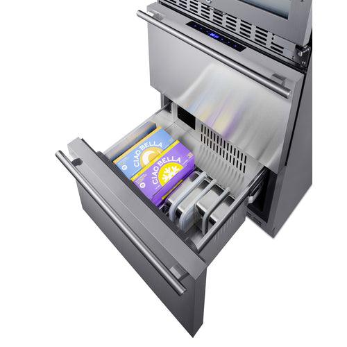 Summit Wine Cellar Summit  24" Wide Combination Dual-Zone Wine Cellar and 2-Drawer Refrigerator-Freezer SWCDRF24