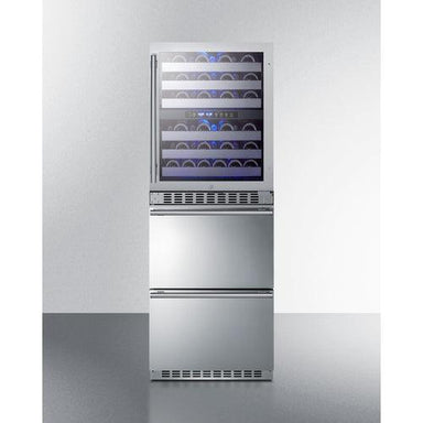 Summit Wine Cellar Summit 24" Wide Combination Dual-Zone Wine Cellar and 2-Drawer Refrigerator-Freezer SWCDRF24