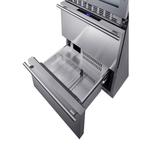 Summit Wine Cellar Summit  24" Wide Combination Dual-Zone Wine Cellar and 2-Drawer Refrigerator-Freezer SWCDRF24