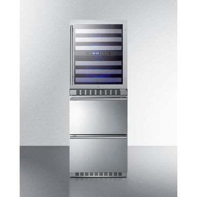 Summit Wine Cellar Summit 24" Wide Combination Dual-Zone Wine Cellar and 2-Drawer Refrigerator-Freezer SWCDRF24
