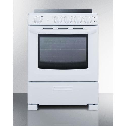 Summit Electric Coil Ranges Summit 24" Wide Electric Smooth-Top Range REX2421WRT