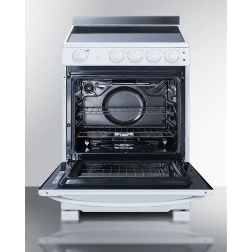 Summit Electric Coil Ranges Summit 24" Wide Electric Smooth-Top Range REX2421WRT