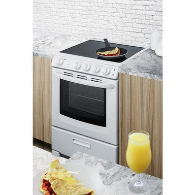 Summit Electric Coil Ranges Summit 24" Wide Electric Smooth-Top Range REX2421WRT