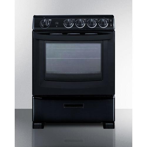Summit Electric Coil Ranges Summit 24" Wide Electric Smooth-Top Range REX2431BRT