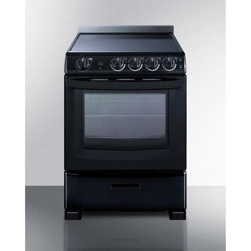 Summit Electric Coil Ranges Summit 24" Wide Electric Smooth-Top Range REX2431BRT