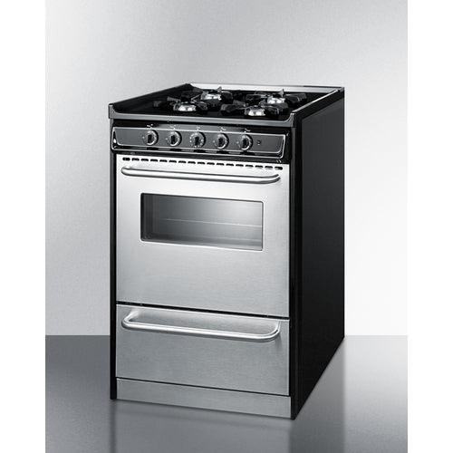 Summit Natural Gas Range/Stove Summit 24" Wide Gas Range, Open Burners TNM6107BRW