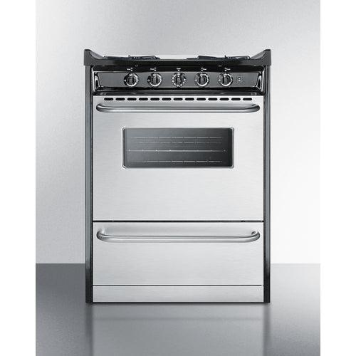 Summit Natural Gas Range/Stove Summit 24&quot; Wide Gas Range, Open Burners TNM6107BRW