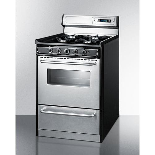 Summit Natural Gas Range/Stove Summit 24&quot; Wide Gas Range, Open Burners TNM6307BKW