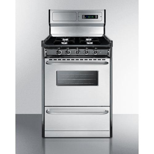 Summit Natural Gas Range/Stove Summit 24&quot; Wide Gas Range, Open Burners TNM6307BKW