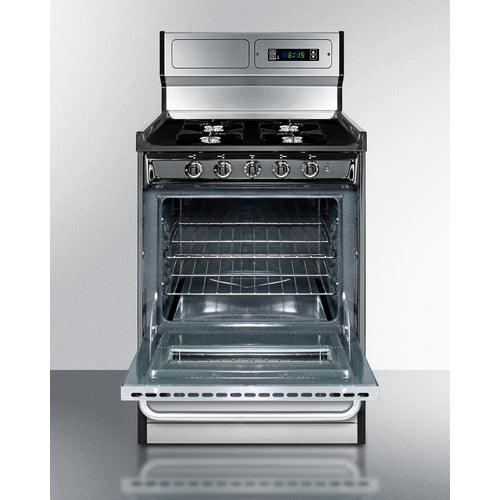 Summit Natural Gas Range/Stove Summit 24" Wide Gas Range, Open Burners TNM6307BKW