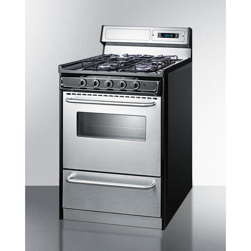 Summit Natural Gas Range/Stove Summit 24&quot; Wide Gas Range, Sealed Burners TTM6307BKSW