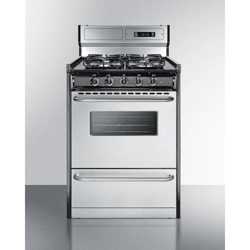 Summit Natural Gas Range/Stove Summit 24&quot; Wide Gas Range, Sealed Burners TTM6307BKSW