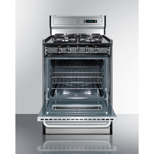 Summit Natural Gas Range/Stove Summit 24&quot; Wide Gas Range, Sealed Burners TTM6307BKSW