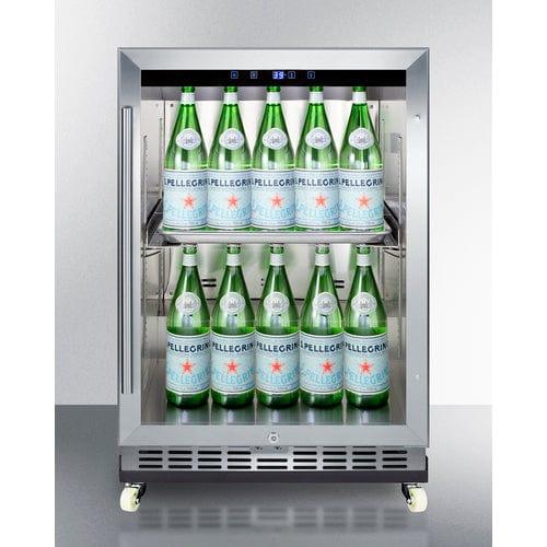 Summit Beverage Center Summit 24&quot; Wide Outdoor Mini Reach-In Beverage Center with Dolly SCR611GLOSRI