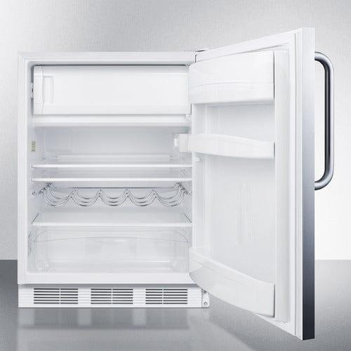 Summit Refrigerators Summit 24&quot; Wide Refrigerator-Freezer, ADA Compliant CT661WSSTBADA