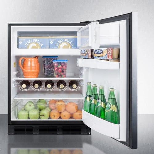 Summit Refrigerators Summit 24&quot; Wide Refrigerator-Freezer, ADA Compliant CT663BKSSHHADA