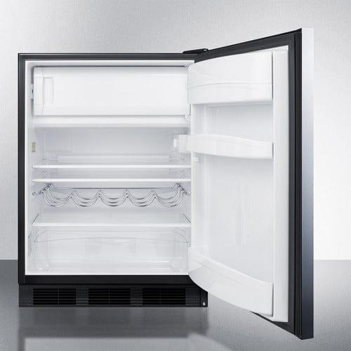 Summit Refrigerators Summit 24&quot; Wide Refrigerator-Freezer, ADA Compliant CT663BKSSHHADA