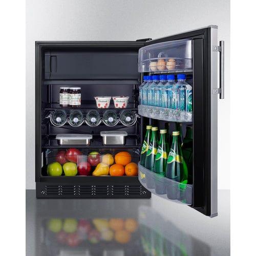 Summit Refrigerators Summit 24&quot; Wide Refrigerator-Freezer, ADA Compliant CT66BK2SSADA