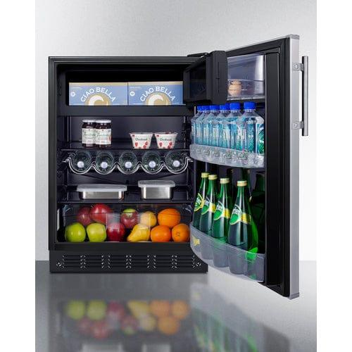 Summit Refrigerators Summit 24&quot; Wide Refrigerator-Freezer, ADA Compliant CT66BK2SSADA