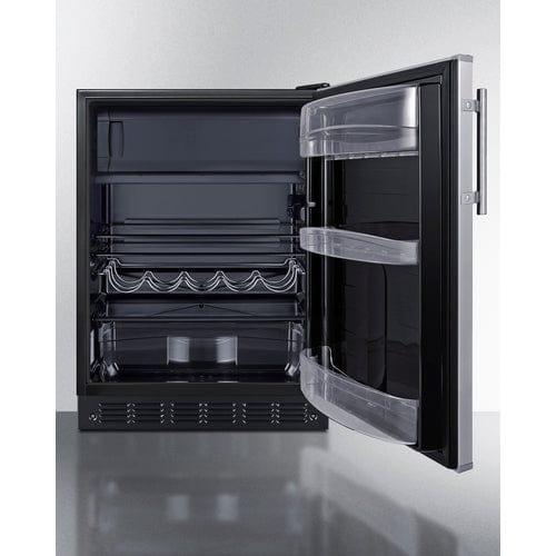 Summit Refrigerators Summit 24&quot; Wide Refrigerator-Freezer, ADA Compliant CT66BK2SSADALHD