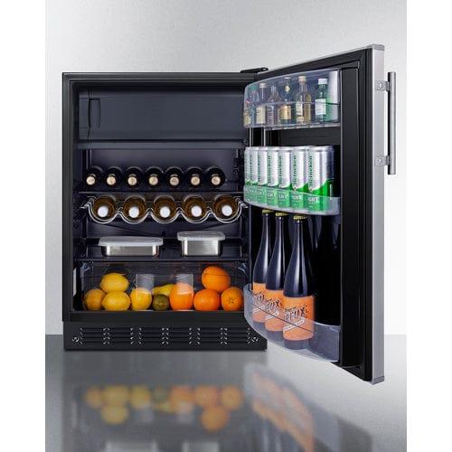Summit Refrigerators Summit 24" Wide Refrigerator-Freezer, ADA Compliant CT66BK2SSADALHD
