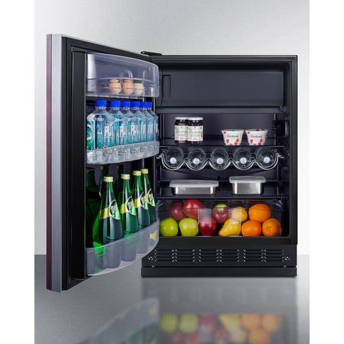 Summit Refrigerators Summit 24&quot; Wide Refrigerator-Freezer (Panel Not Included) CT66BK2SSRSIFLHD